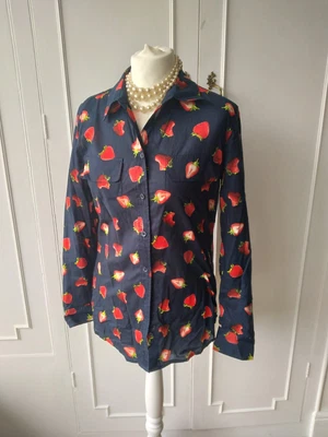 £19.99 • Buy Equipment Femme  Blue Strawberry  Womens Shirt Blouse Small Size 10 