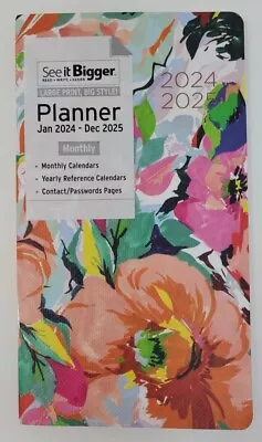 See It Bigger PlanAhead 2024-2025 Large Print Monthly Pocket Planner Floral • $10.99