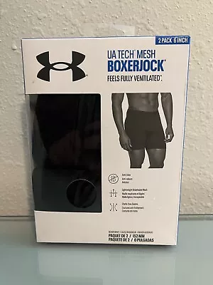Under Armour UA Tech Mesh 6 Inch Boxerjock 2 Pack Black Men’s Size Small NEW • $27.99