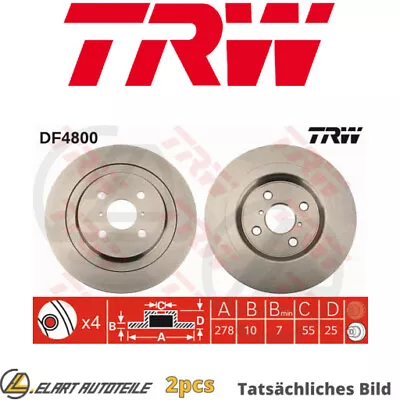 2x THE BRAKE DISC FOR TOYOTA DAIHATSU YARIS P13 2ZR FE 1NZ FXE 1KR FE 1ND TV • £102.96