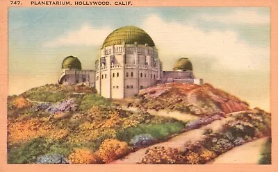 Postcard CA Hollywood Griffith Observatory Planetarium Linen Vintage PC J126 • $4
