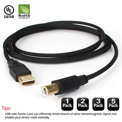 $12.25 • Buy Braided 2m 3m 5m USB 2.0 Type A Male To B Male (AMBM) Printer Cable Cord AU Lot