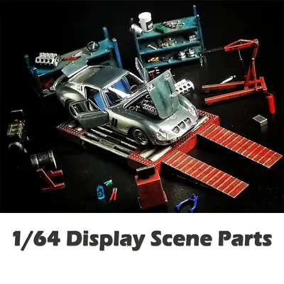 Diorama 1/64 Car Garage Repair Tools Model Maintenance Workshop Prop Scene Model • $19.73
