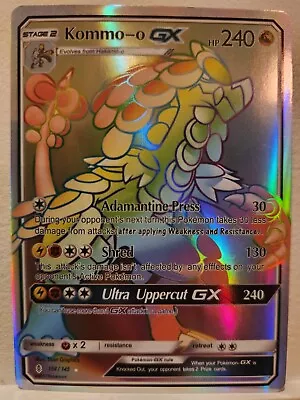 Kommo-o GX 159/145 Secret Rare Holo Pokemon Card - Played • $24.99