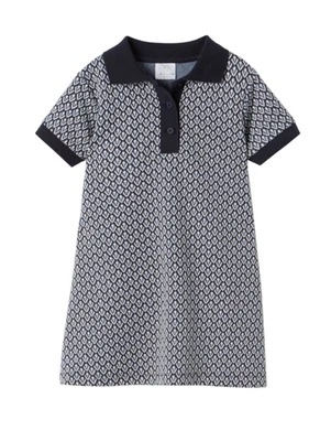 $9.99 • Buy Zara Kids Navy Blue Printed Collared Dress Size Girls 6