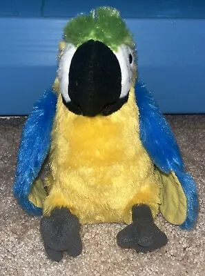 8  BLUE & GOLD MACAW Parrot Bird Wild Republic Stuffed Beanie Plush Good Used • $4.99