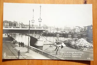 Maas Bridge Blown Up By Belgium Lreplacement Bridge Made From Barges By Germany • $5