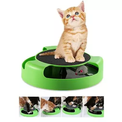 Cat Kitten Catch The Mouse Moving Play Interactive Toy Plush Scratching Claw Mat • £149.99