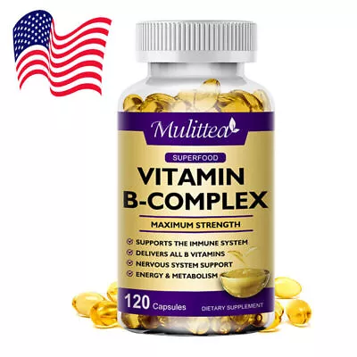 Vitamin B Complex 120 Capsules B1B2B3B5B6B7B9B12 Immune Support Pills • $13.49