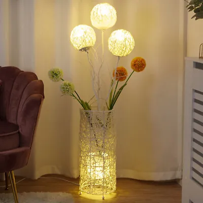 £50.91 • Buy Pastoral Led Floor Lamp Decorative Flower Rattan Standing Night Llight For Room