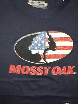 L Mossy Oak Blue American Flag Tree Logo Short Sleeve￼ New (M5) • $9.87