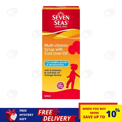 $35.80 • Buy Seven Seas Multivitamin Syrup With Cod Liver Oil 100ml Orange Flavor For Kids