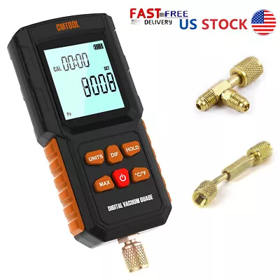 $98.99 • Buy Digital Micron Vacuum Tester HVAC Meter Gauge 13 Units 1/4  SAE Male Fitting Kit