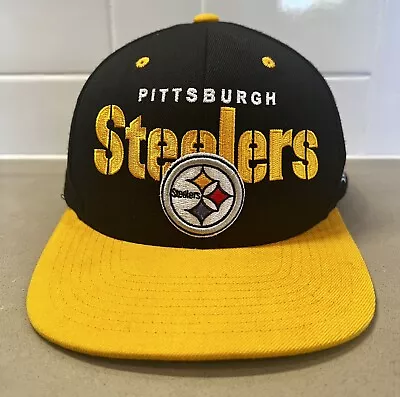 Mitchell & Ness Pittsburgh Steelers Black Yellow Snapback Hat Vintage Collection • $14.99