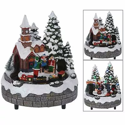 Musical Alpine Scene With Moving Train Light Up LED Christmas Decoration | Vary • £27.99