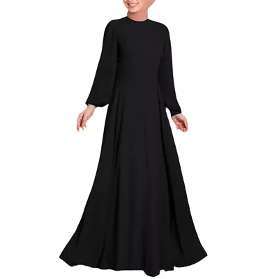 Ladies Long Dress Sleeve Maxi Women Loose Plus Size Holiday Muslim Prayer Abaya • $45.99