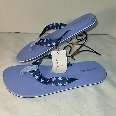 Vera Bradley Webbing Strap Flip Flops Tiny Turtle Dream Womens Sz SMALL 5-6 NEW • $14.99