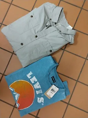 Men's Size L Shirt (lot Of 2) Schmidt Long Sleeve  Levi's T-shirt Short Sleeve • $13.99