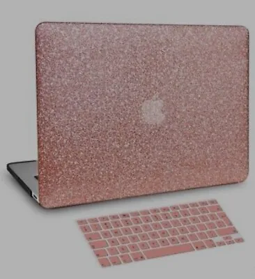 Glitter Rose Gold Hard Case + Keyboard Cover For Macbook Retina 12  Pink Sparkly • £9.99