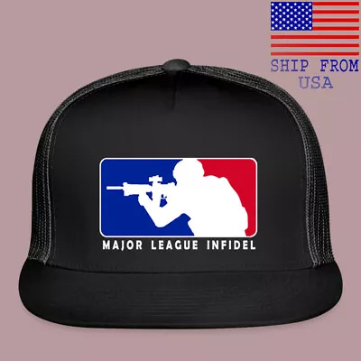 MLI Major League Infidel Adjustable Black Trucker Hat Cap Adult Size • $26.99