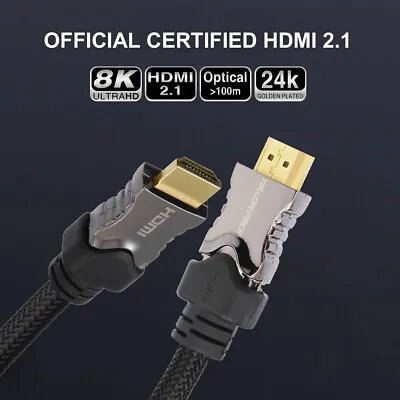 V2.1 HDMI Cable Lead 8K 120Hz HDR Ultra High Speed 48Gbps 0.45 0.9 1.8 3 4.5M • $17.99