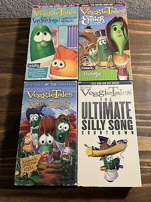 Veggie Tales VHS Lot Of 4 Tapes Ultimate Silly Song Very Silly Songs Bible Used • $11.99