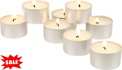 Stonebriar 100 Pack Unscented 8 Hour Extended Burn Time Tea Light Candles White • $23.98