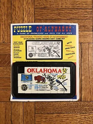 Vintage Oklahoma State Sliding Block/Tile Interlocking Squares Puzzle • $24.99