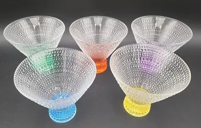 PTSTING Martini Glasses (Set Of 5) Vintage Cocktail Glasses With Colorful Base  • $29.99