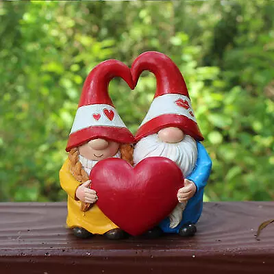 Gnome Couple Statue Wedding Gnome Statue Garden Gnome Loving Couple Ornament • $26.21