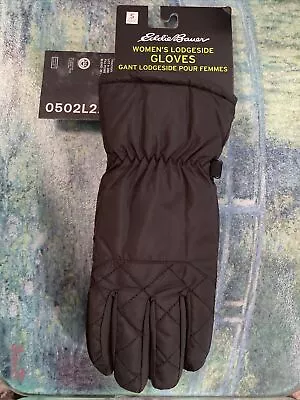 Eddie Bauer Women’s Down Lodge Gloves Small Black  650 Down Fill H2O Repellent • $27