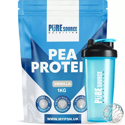 Pure Vegan Protein 1Kg Pea Protein Isolate Vegan Protein Powder + Free Shaker • £14.99