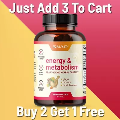 Energy Metabolism Natural Booster With Turmeric & Ginger Stress Relief Fatigue • $21.21