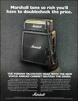 Marshall VS 100R-H Head 412-A Cabinet Amp Ad 1997 Amplifier Advertisement Print • $4