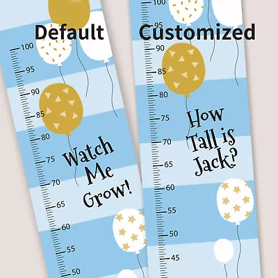 Baby Blue Bear Balloons Personalised Growth Height Chart Design Decorations Gift • $12.92