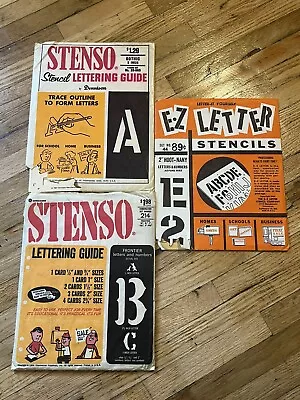 Vintage Stencils - 1964&1965 Stenso Stencil Lettering Guide E-Z Letter Numbers • $15