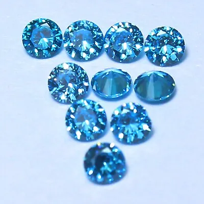 3.00 Mm Round Brilliant Cut 10 Pcs Lot Fancy Color VS1 Blue Loose Diamond • $26.59