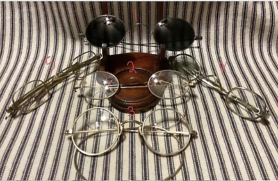 Lot 5 Old Wire Rim Eyeglasses & Sunglasses Dr. Haux Wilcox GF & Free Cases • $35