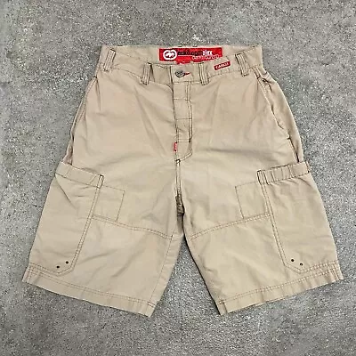 Vintage Y2k Ecko Unltd Beige Brown Baggy Cargo 10  Shorts Men's Size 30 Rare • $25
