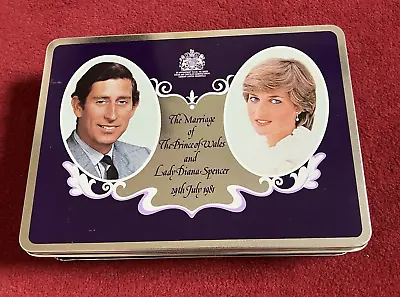 Princess Diana And Prince Charles Wedding Collector Cadbury Tin Milk Tray • £1.50