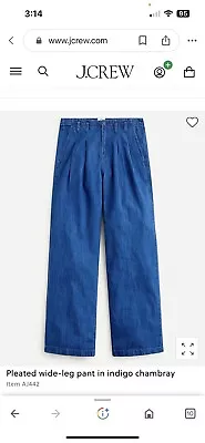 J Crew Pleated Wide Leg Women Denim Pants • $10