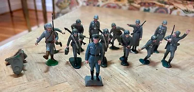 Lot Of 14 Vtg Marx Warriors Of The World Ww2 German Infantry Figs W/rommel • $38