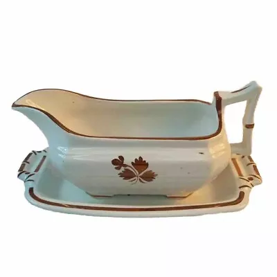 Vintage Royal Ironstone China Tea Leaf Gravy / Sauce Boat With Tray • $20