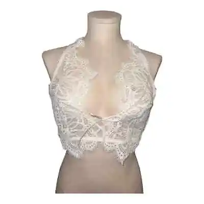 Victoria’s Secret Dream Angels Ivory Lace Bralette Bra High Neck Large NWT • $18.99