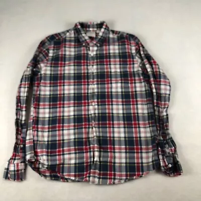 J.Crew Shirt Mens XL Button-Down Red Blue Madras Plaid Long Sleeve Casual • $18.89