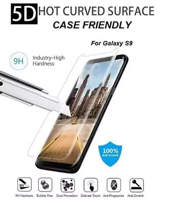 2 Packs Of Full  Tempered Glass Screen Protector FOR SAMSUNG GALAXY S8 / S9 • £6.99