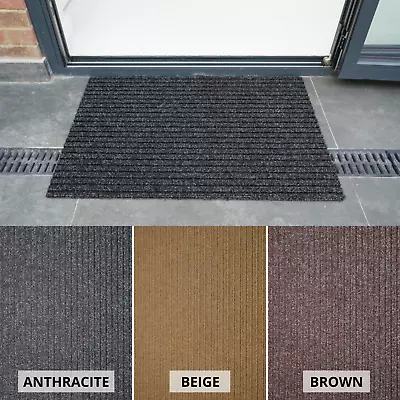 Non Slip Coir Style Heavy Duty Rubber Back Door Entrance Indoor Outdoor Mats • £9.99