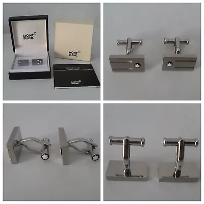 Montblanc Cufflinks - Signature Snow Cap - Rectangle - Stainless Steel Brand New • $129.99