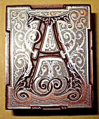 £7.50 • Buy Fine Decorative Letter  A  Printing Block.