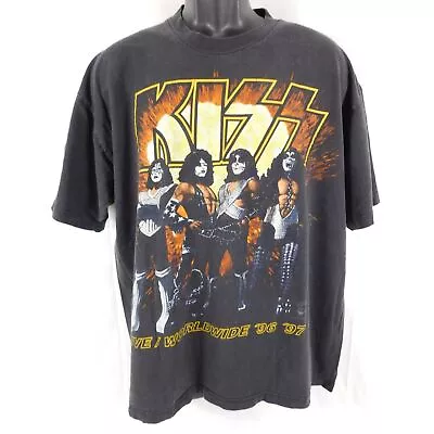 Vintage Kiss 96-97 Alive Worldwide Tour Double Sided Tee Shirt XL • $139